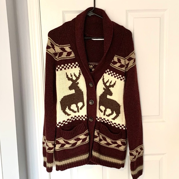 BOGO 💚. Bluenotes Caribou / Reindeer Cardigan - Picture 1 of 6